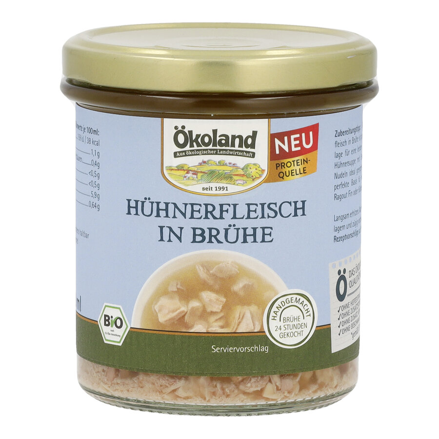 Hühnerfleisch in Brühe