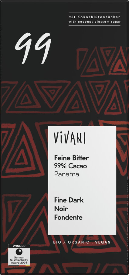 Feine Bitter Schokolade 99 % Cacao Panama