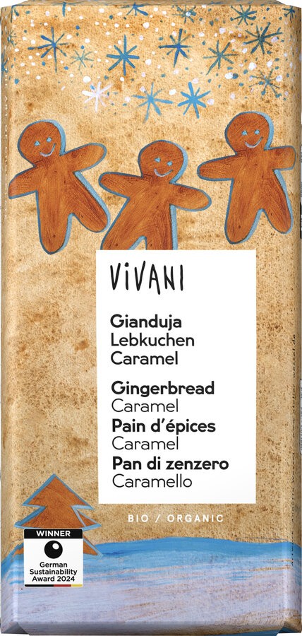 Gianduja Schokolade mit Lebkuchen und Caramel