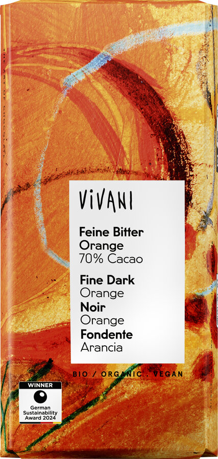 Feine Bitter Orange Schokolade 70% Cacao