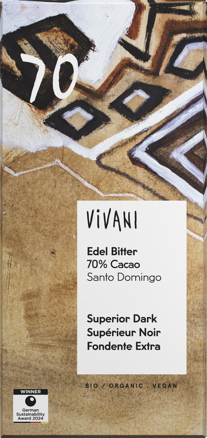 Edel Bitter Schokolade 70% Cacao Santo Domingo