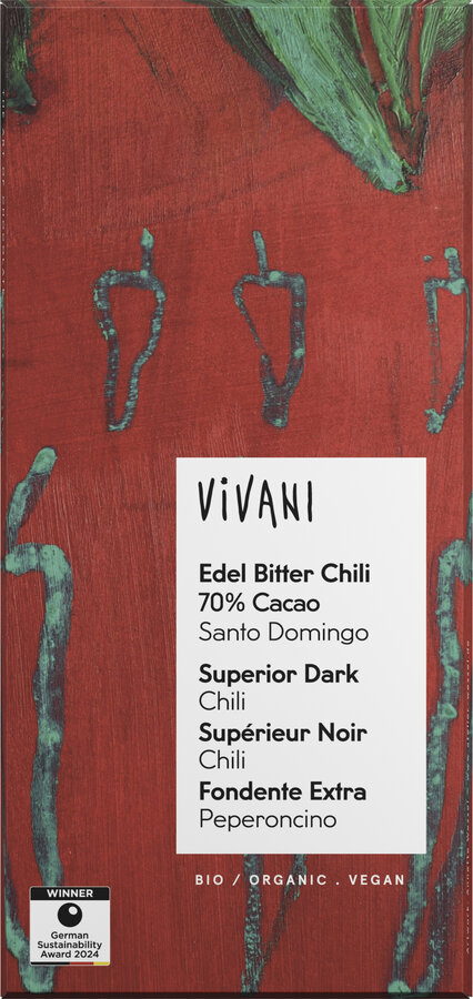 Edel Bitter Chili Schokolade 70% Cacao Santo Domingo