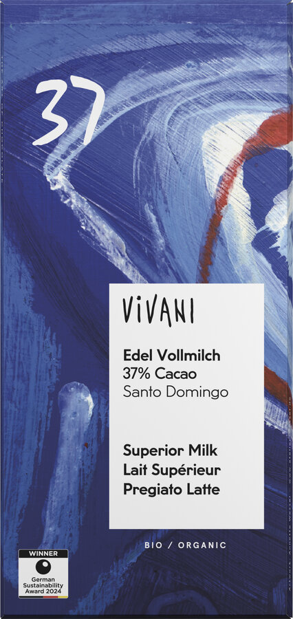 Edel Vollmilch Schokolade 37% Cacao Santo Domingo