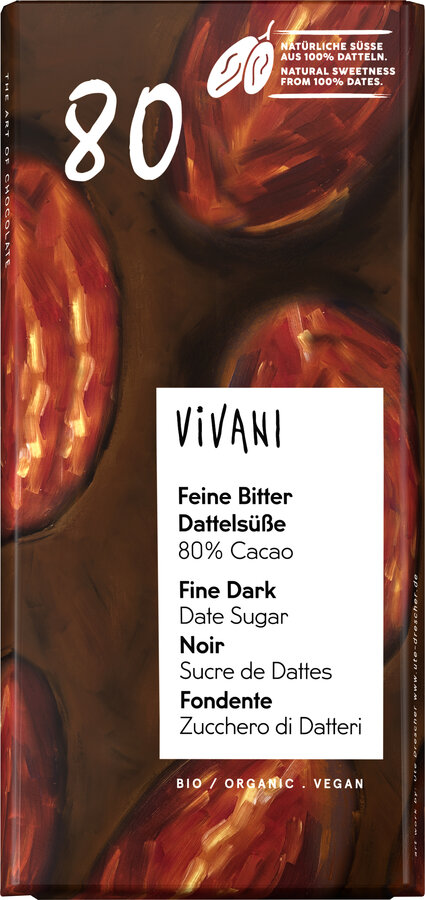 Feine Bitter Dattelsüße 80% Cacao