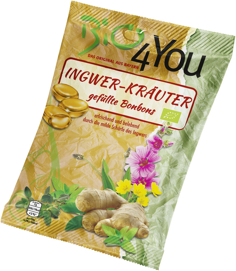 Bio-Bonbon-Ingwer-Kräuter, gefüllt