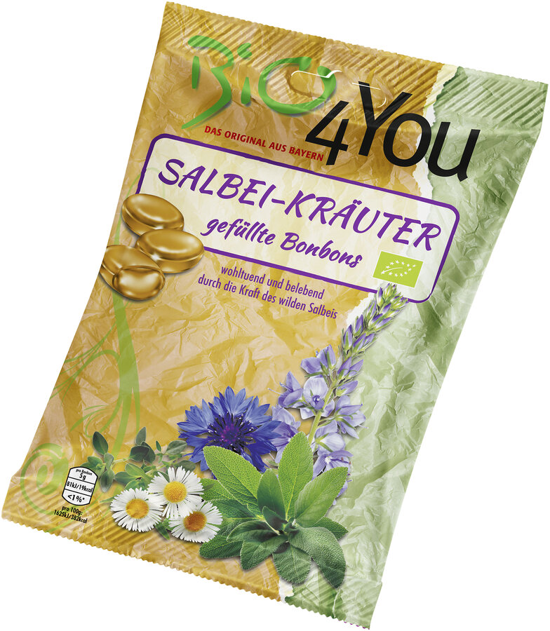 Bio-Bonbon-Salbei-Kräuter, gefüllt