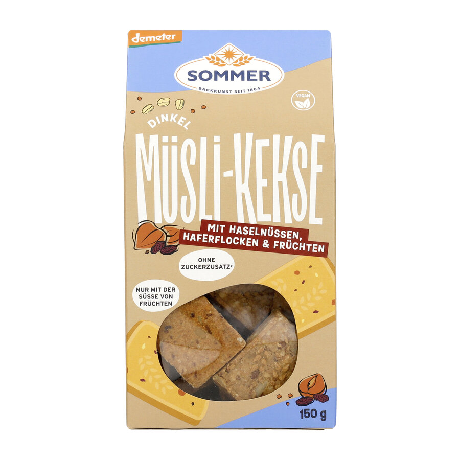 Dinkel Müsli-Kekse mit Haselnüssen,vegan