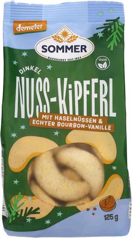 Demeter Dinkel Nuss-Kipferl mit Haselnüssen & echter Bourbon-Vanille