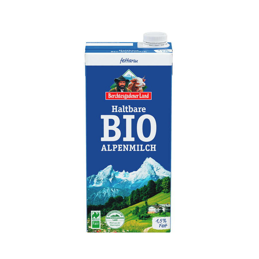 Haltbare Bio-Alpenmilch 1,5% Fett NL-Fair 1/2 Palette