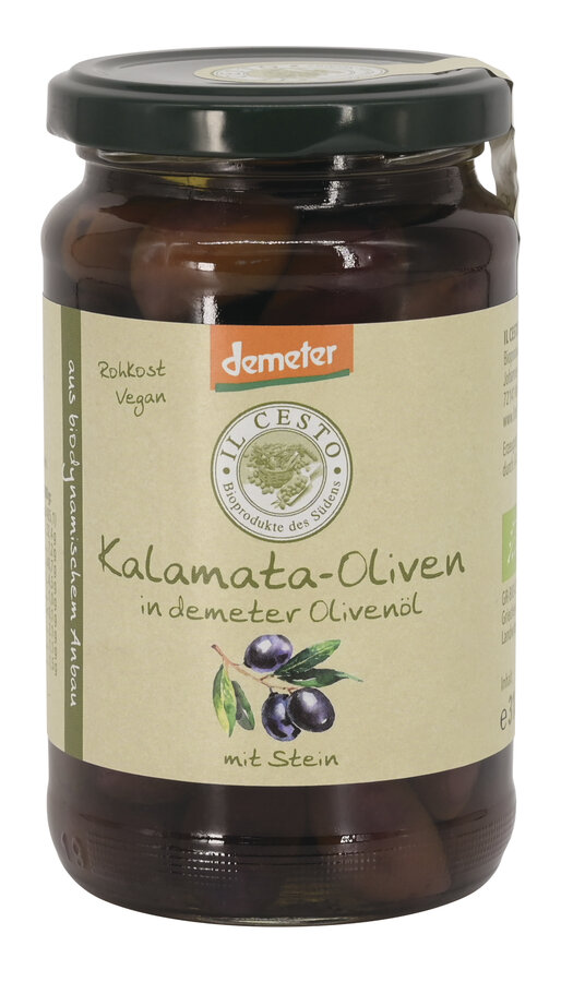 Demeter Griech. Kalamata-Oliven in Olivenöl natur