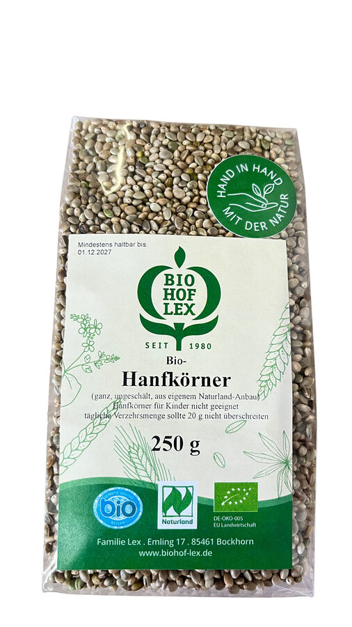 Bio-Hanfkörner ungeschält