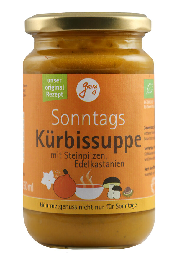 Sonntags-Kürbissuppe mit Hokkaidokürbis, Edelkastanien und Steinpilzen