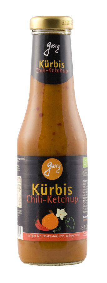 Kürbis Ketchup Chili, scharf - vegan - ohne Tomate - aus Hokkaidokürbis - wenig