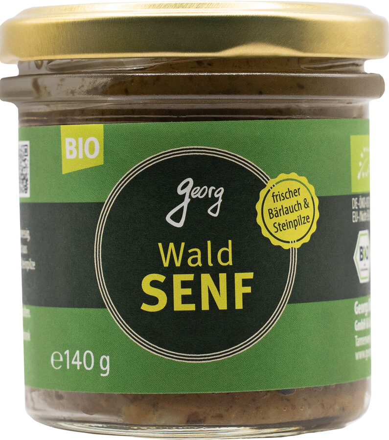 Wald-Senf mit frischem Bärlauch & Steinpilzen, fruchtige Schärfe, vegan