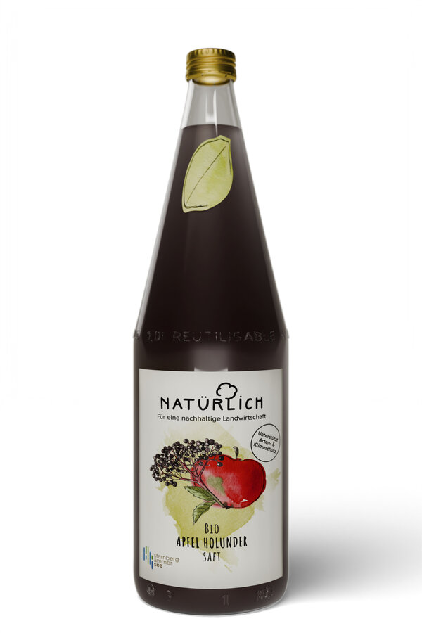 Apfel Holunder Saft - Direktsaft aus Äpfel und Holunder aus eigenem Anbau am Amm