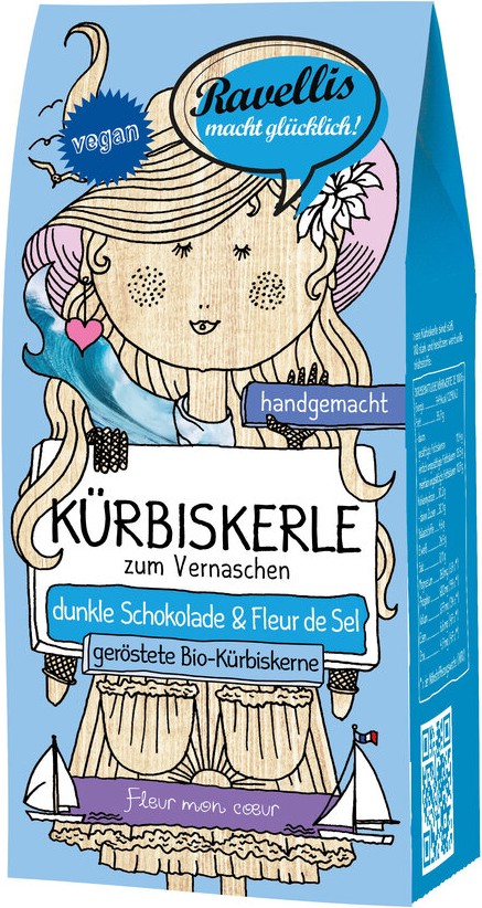 "FLEUR MON COEUR" Geröstete Bio-Kürbiskerne veredelt mit dunkler Schokolade & Fl