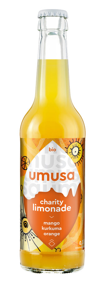 Charity Limonade Orange die sonnig süsse Mango Kurkuma Orange