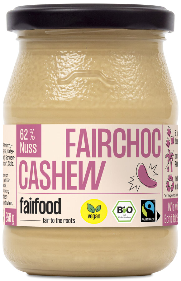 Fairchoc Cashew-Vanille-Creme (250g, Pfandglas klein, & Fairtrade)