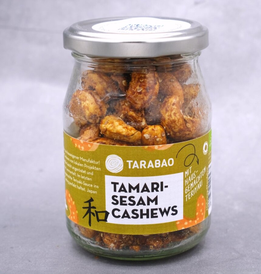 Tamari-Sesam-Cashews im Pfandglas