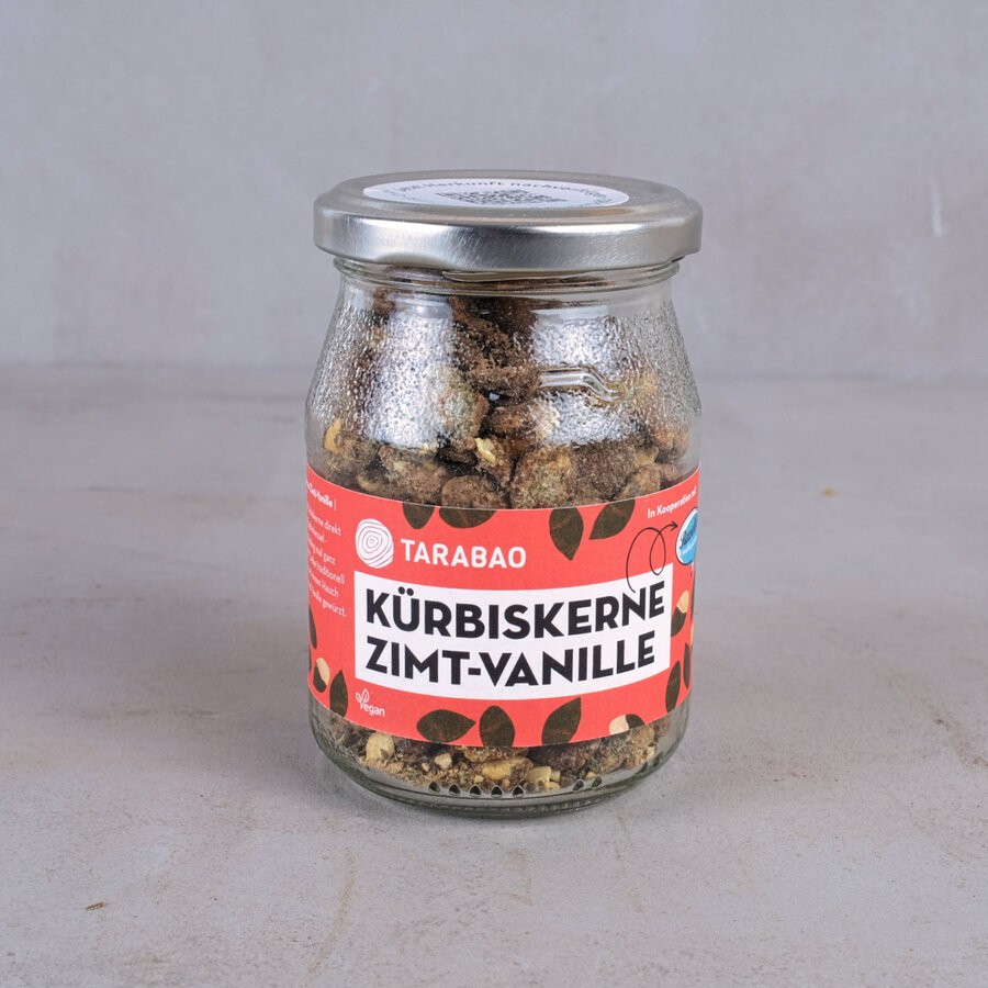 Gebrannte Kürbiskerne mit Zimt & Vanille im Pfandglas