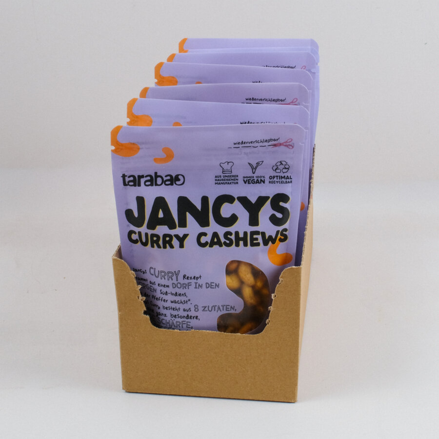 Jancy's Curry-Cashews im 130-g-Doypack