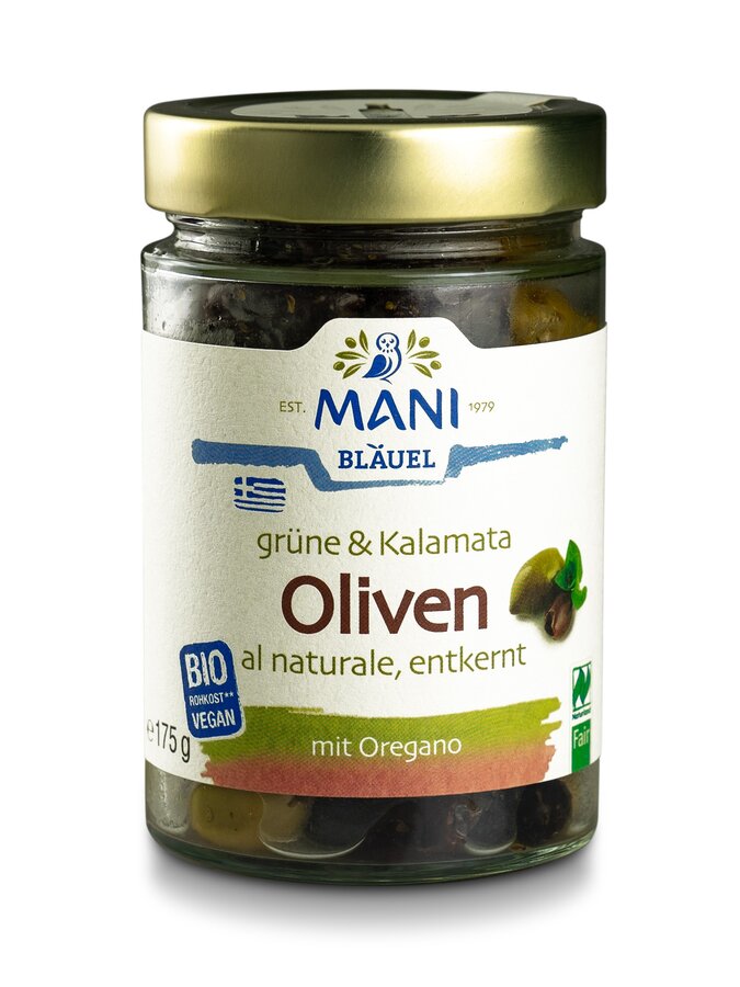 Grüne & Kalamata Oliven al naturale, entkernt, NL Fair