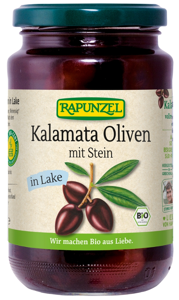 Oliven Kalamata violett, mit Stein in Lake