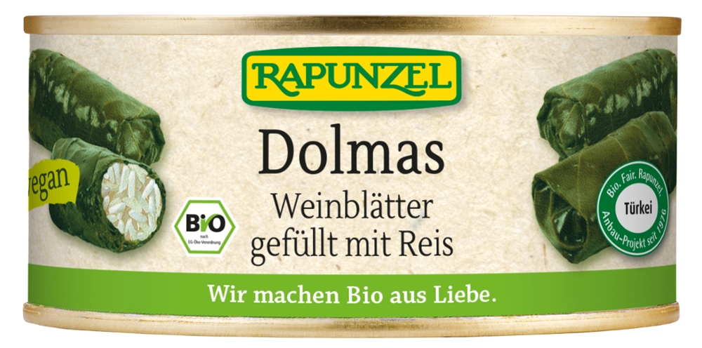Dolmas Weinblätter gefüllt mit Reis, Projekt