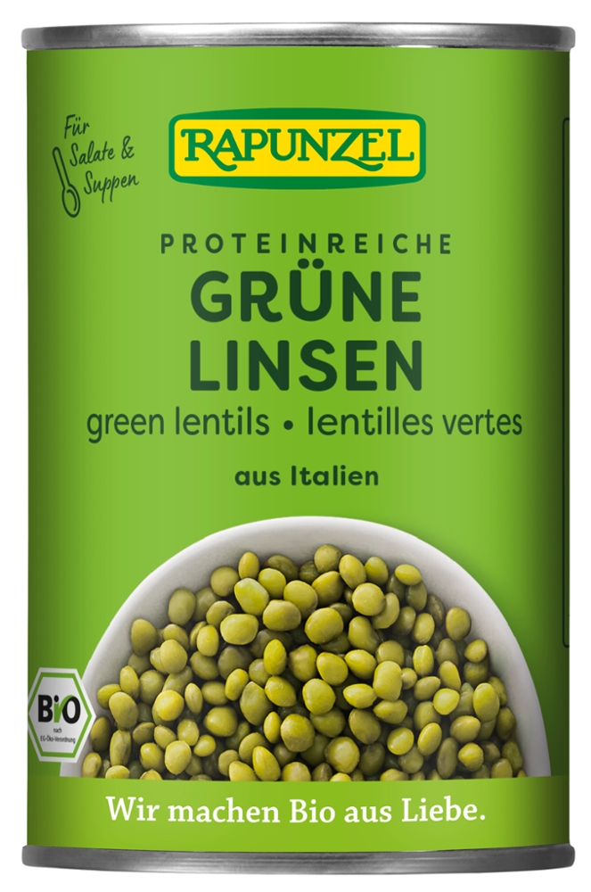 Grüne Linsen in der Dose