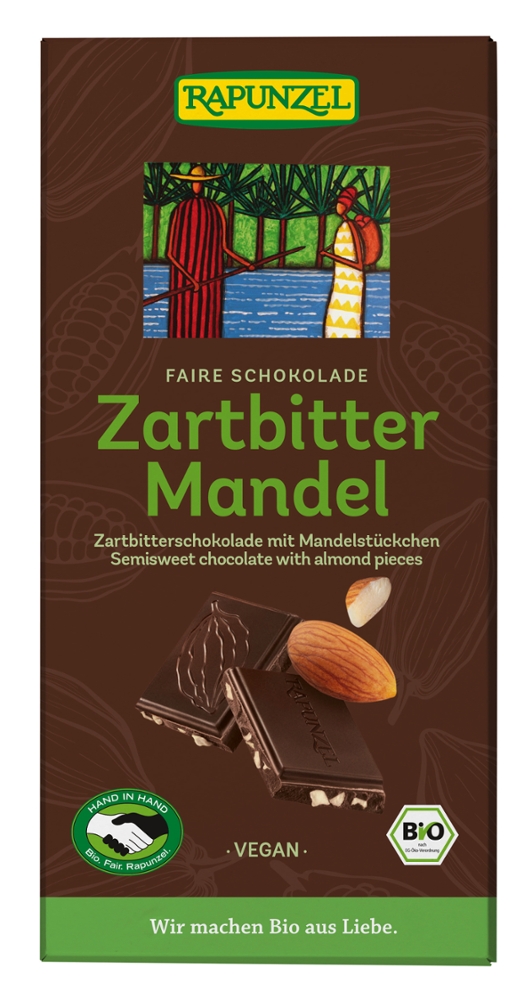 Zartbitter Schokolade 55% Kakao mit Mandelstückchen HIH