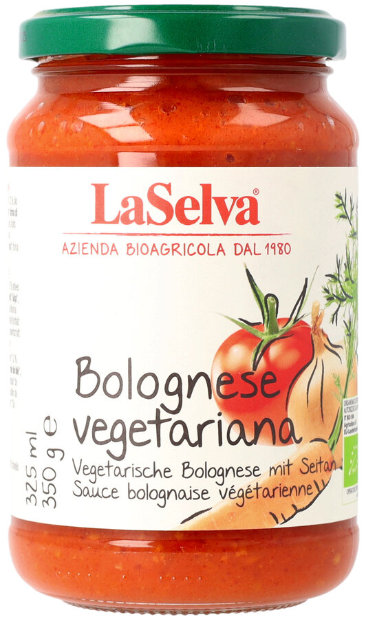 Vegetarische Bolognese mit Seitan - Tomatensauce mit Gemüse und Seitan