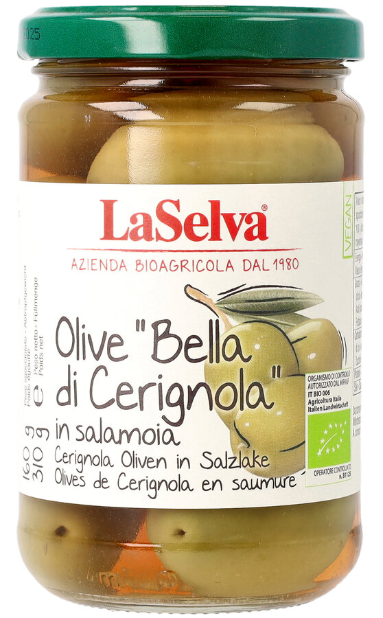 Olive "Bella di Cerignola" - Cerignola Oliven in Salzlake