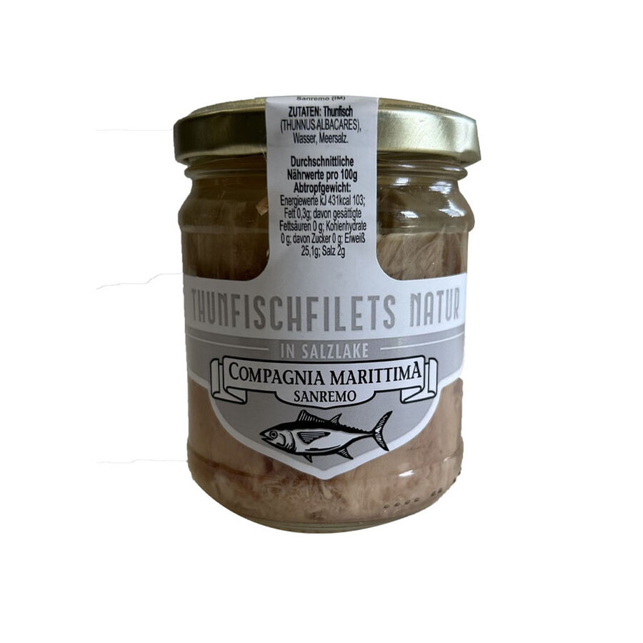 Thunfisch-Filets am Stück - handgelegt & schonend gegart - in Salzlake