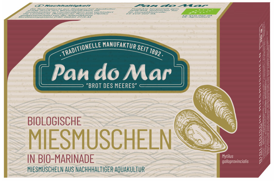 Biologische Miesmuscheln in Bio-Marinade