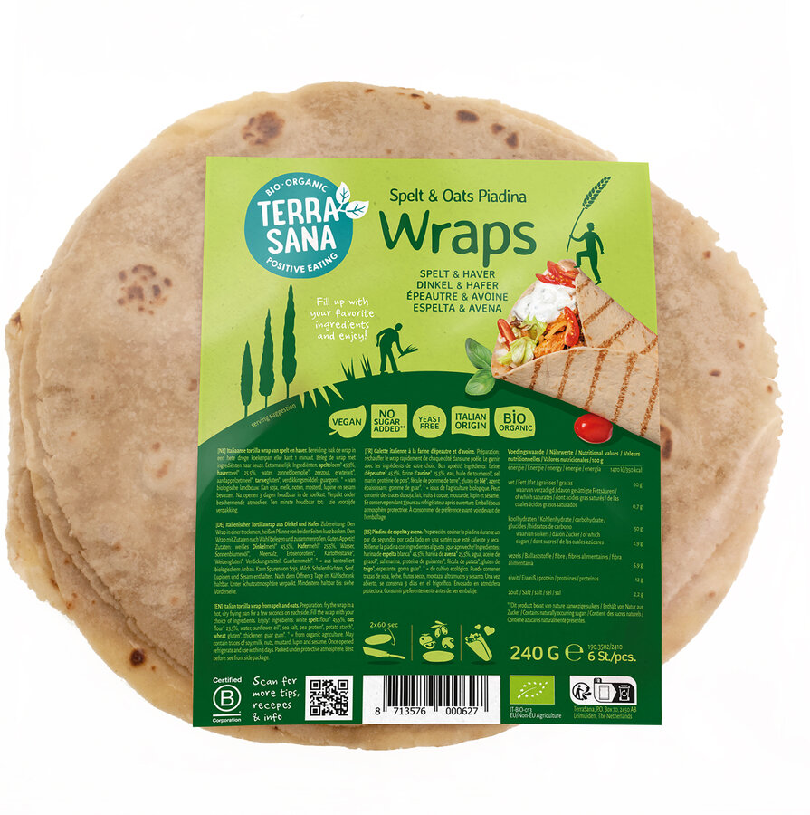 Piadina Wrap Dinkelmehl und Hafer