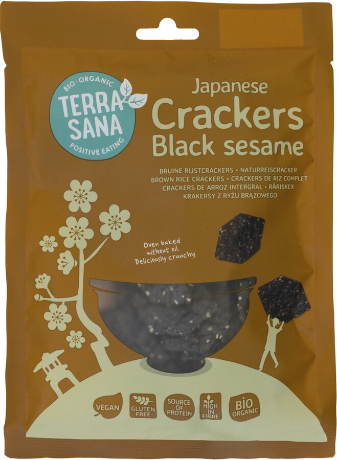 Naturreiscracker mit schwarzem Sesam