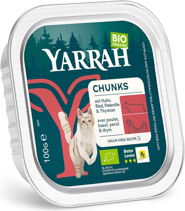 Katze Schale Bröckchen getreidefrei Huhn mit Rind