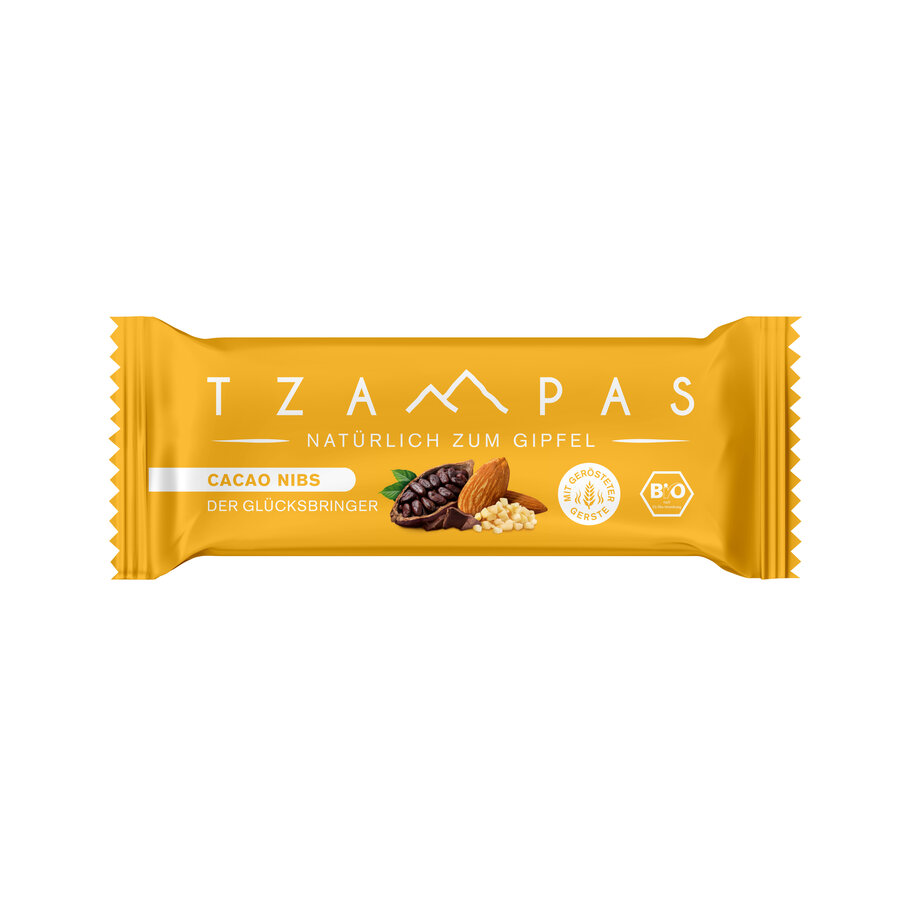 Energieriegel Cacao Nibs - Der Glücksbringer. Natürlich zum Gipfel. Aus