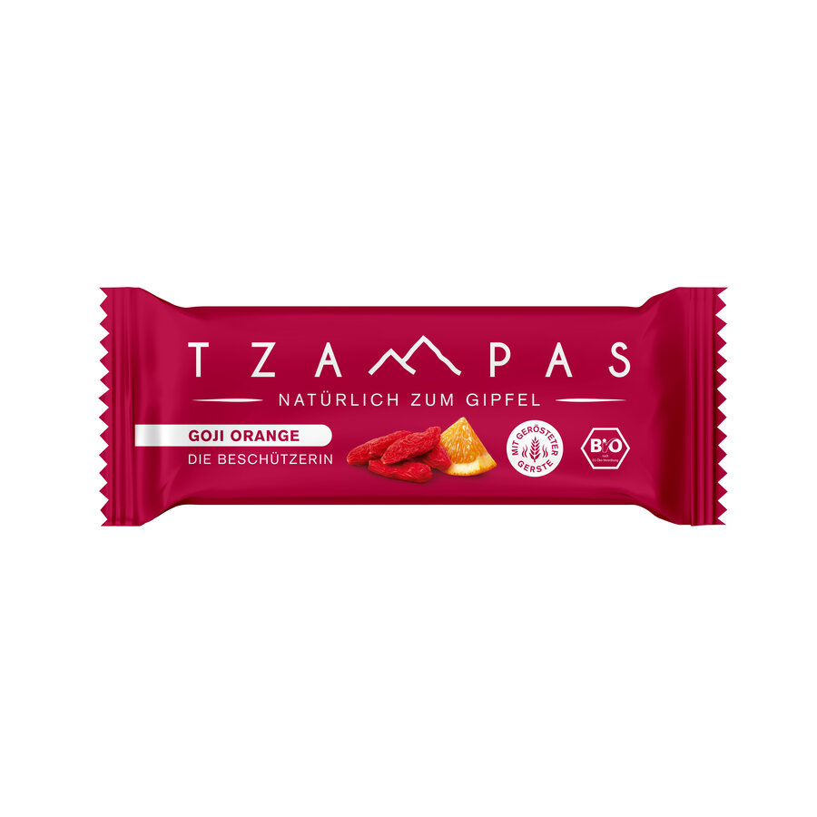 TTZAMPAS Energieriegel Goji Orange - Die Beschützerin. Natürlich zum Gipfel. Mit