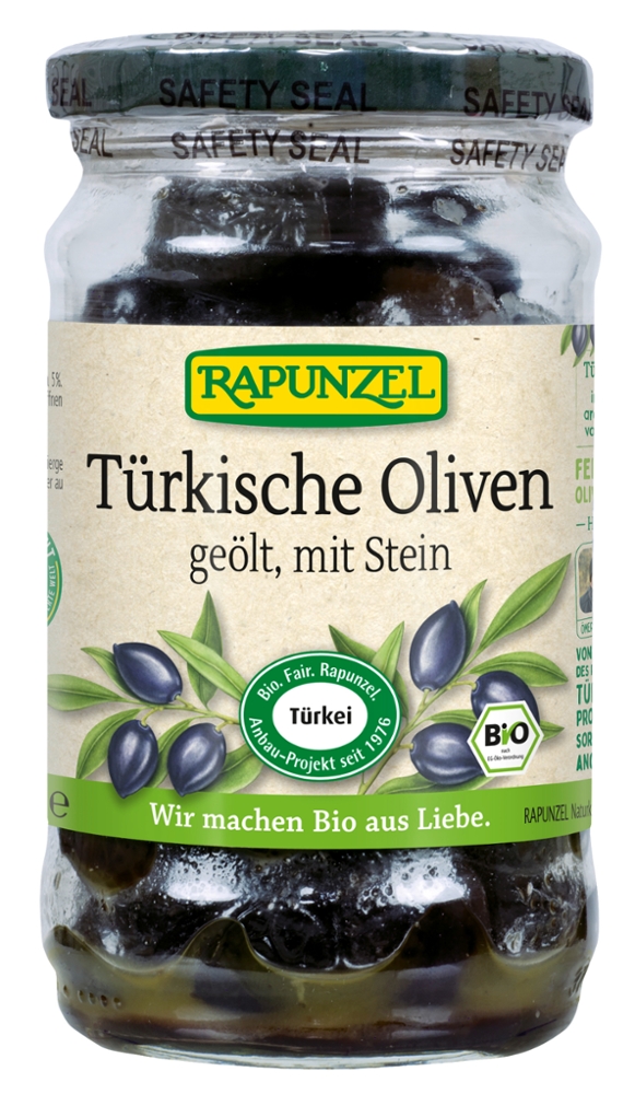 Türkische Oliven schwarz, mit Stein geölt, Projekt