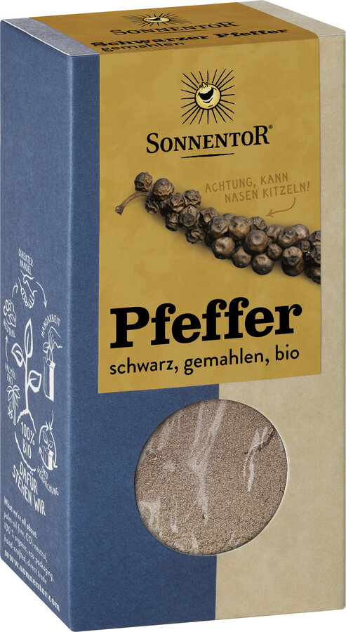Pfeffer schwarz gemahlen, Packung