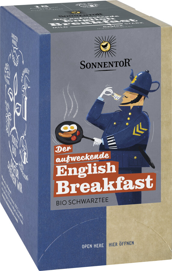 Der aufweckende English Breakfast Tee, Doppelkammerbeutel