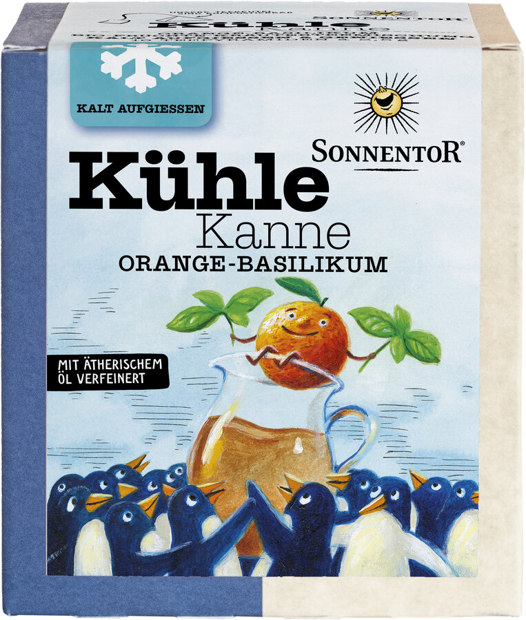 Kühle Kanne Orange-Basilikum Tee, Pyramidenbeutel