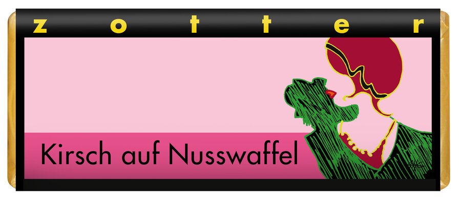 Kirsch auf Nusswaffel