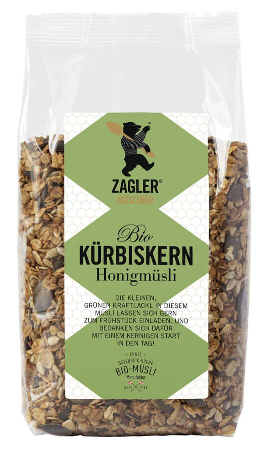Bio-Kürbiskern-Honigmüsli, knusprig gebaken