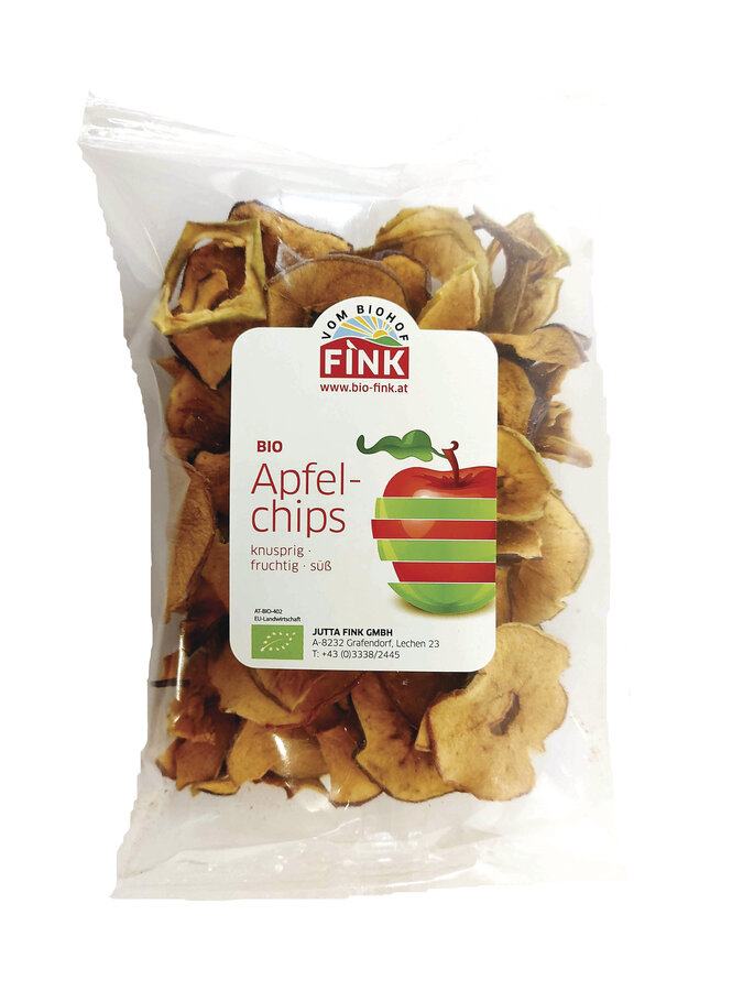 Apfelchips gepackt