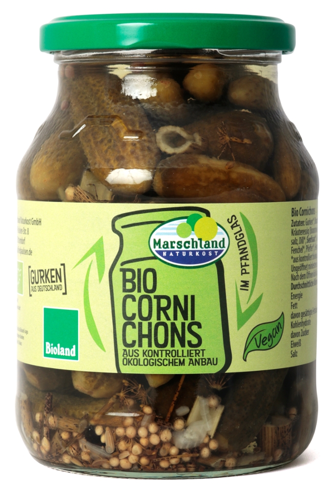Bioland Bio-Cornichons 540 ml Pfandglas MARSCHLAND