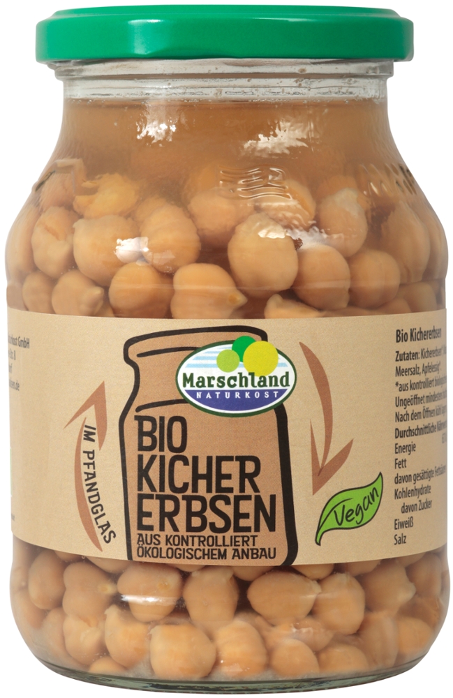 Bio-Kichererbsen 540 ml Pfandglas MARSCHLAND